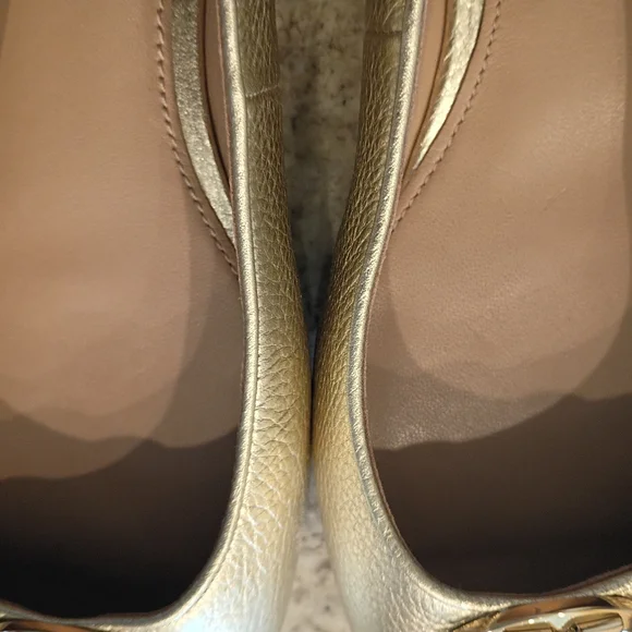 Tory Burch Metallic Gold Flat 11 These Are Perfection! Never Worn! MSRP$350 - Picture 14 of 14